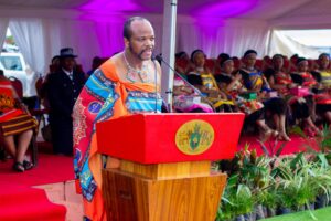 His Majesty King Mswati III addressing the nation during our graduation and the official opening of the Eye Clinic and the new OPD